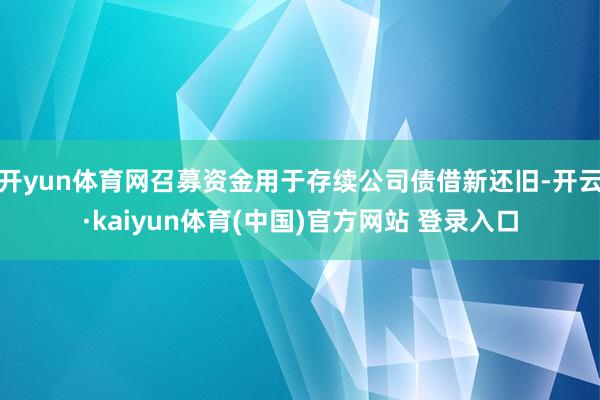 开yun体育网召募资金用于存续公司债借新还旧-开云·kaiyun体育(中国)官方网站 登录入口