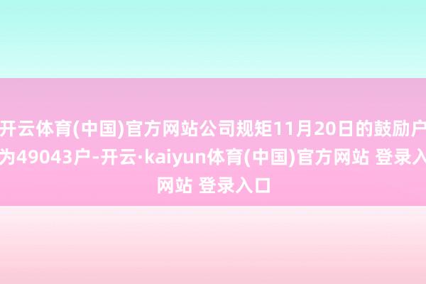 开云体育(中国)官方网站公司规矩11月20日的鼓励户数为49043户-开云·kaiyun体育(中国)官方网站 登录入口