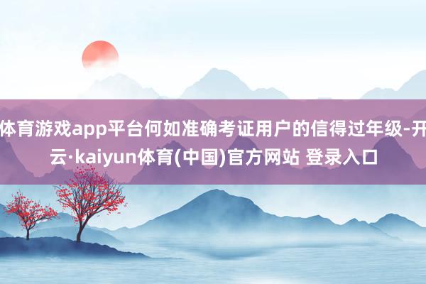 体育游戏app平台何如准确考证用户的信得过年级-开云·kaiyun体育(中国)官方网站 登录入口